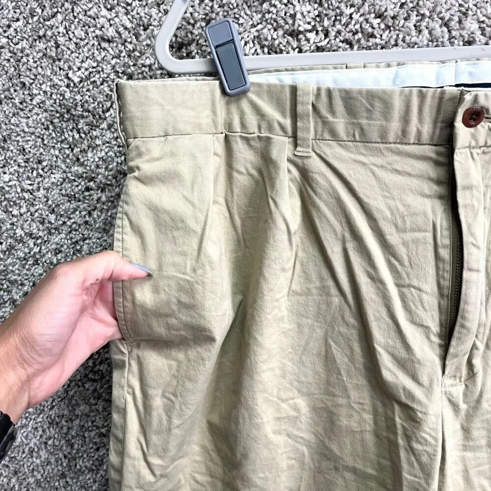 Polo Ralph Lauren Shorts Boys 38 Golf Cotton Twill Stretch Tan Khaki Pleated 9”‎